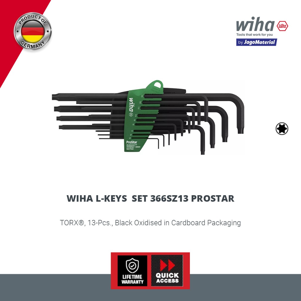 Wiha Stiftschlüssel-Set Mit Kugelkopf – 13-teilig, Titan-Silber, Für Torx-Schrauben In Engstellen