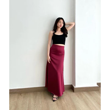 Sophia Mermaid Maxi Skirt Satin Long Skirt Wanita Rok Panjang Satin Bayar Ditempat 247