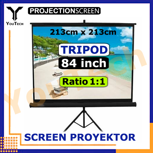 Jual Screen Projector Tripod 84 inch - Layar Proyektor 84