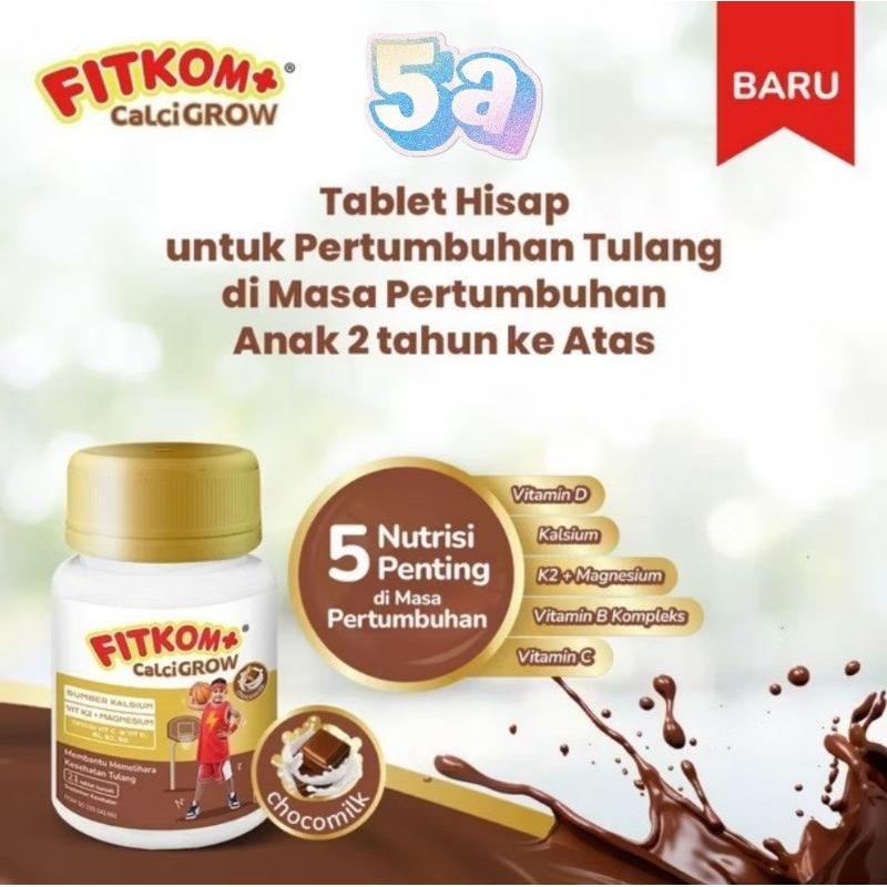 Jual Fitkom CalciGROW Tablet Hisap Isi 21 Tablet Suplemen Kesehatan ...