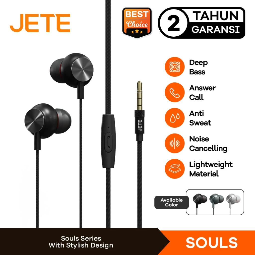 Headset Earphone Stereo JETE Souls - Garansi 2 Tahun