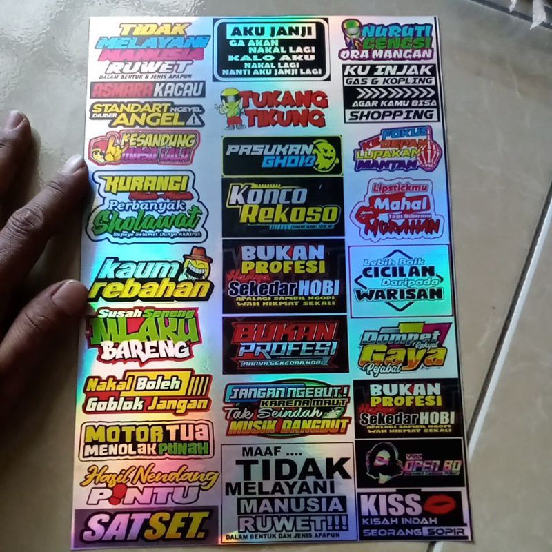 Jual STIKER KATA KATA | STIKER PACK | STIKER 1 LEMBAR | STIKER HOLOGRAM ...