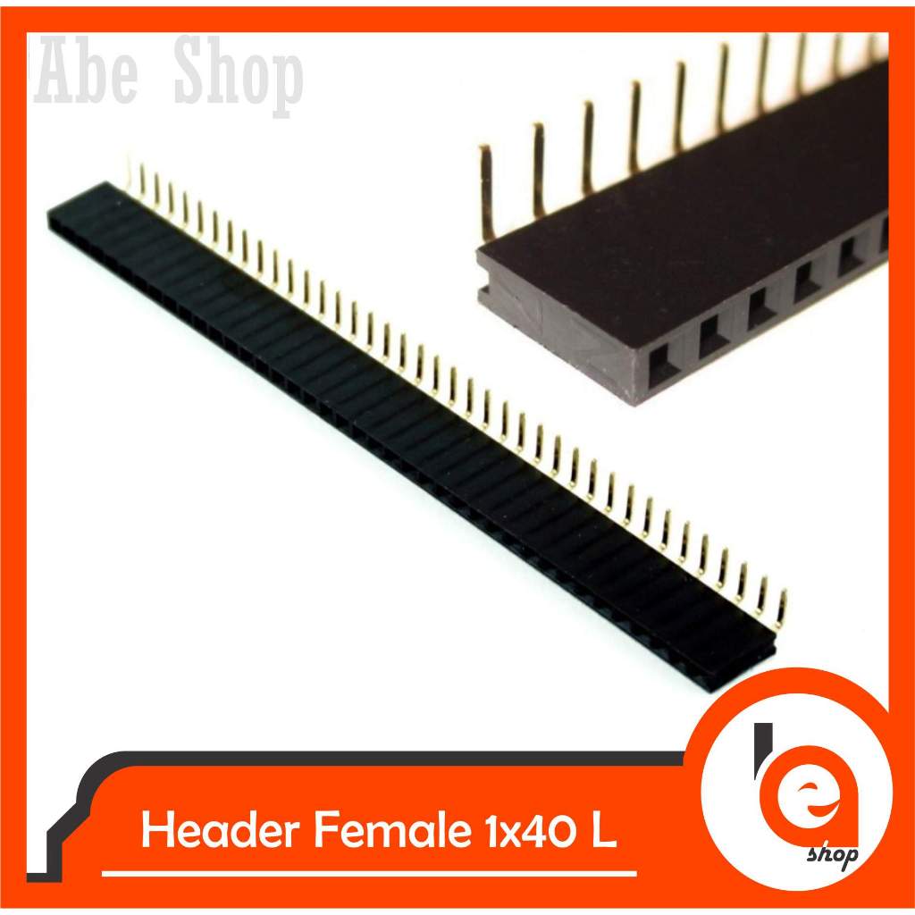 Jual Pin Header Strip Female 1x40 2.54mm Right Angle L Shaped Bengkok ...