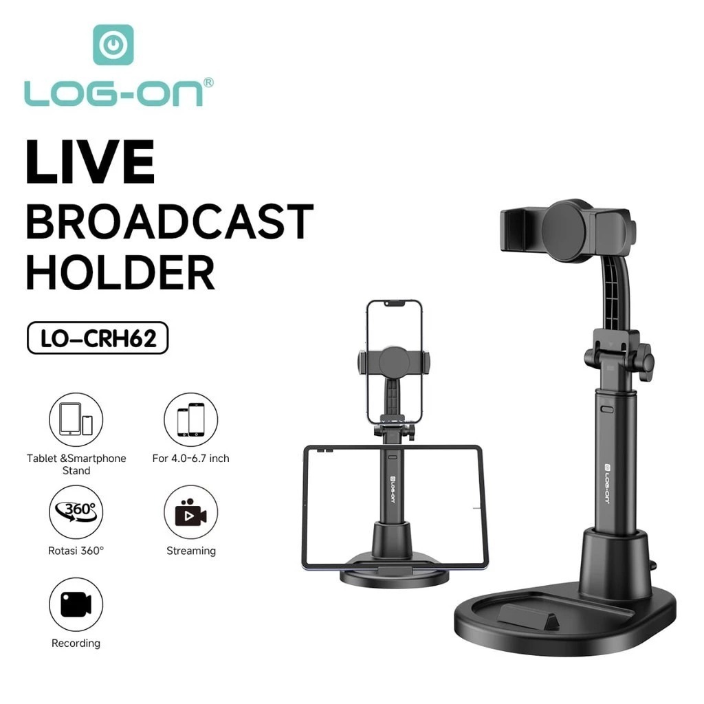 Jual Log-on Stand Hp Live Broadcast Holder Meja 2in1 LO-CRH62 For ...
