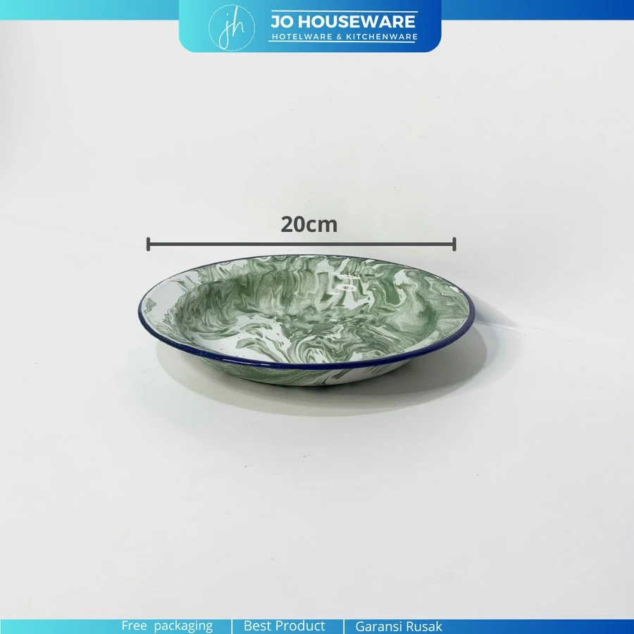 Piring enamel jadul blirik dimeter 20-22cm / piring enamel serbaguna