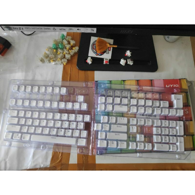 Jual keycaps set oem profile putih doubleshot tembus led Merk Uyiq ...