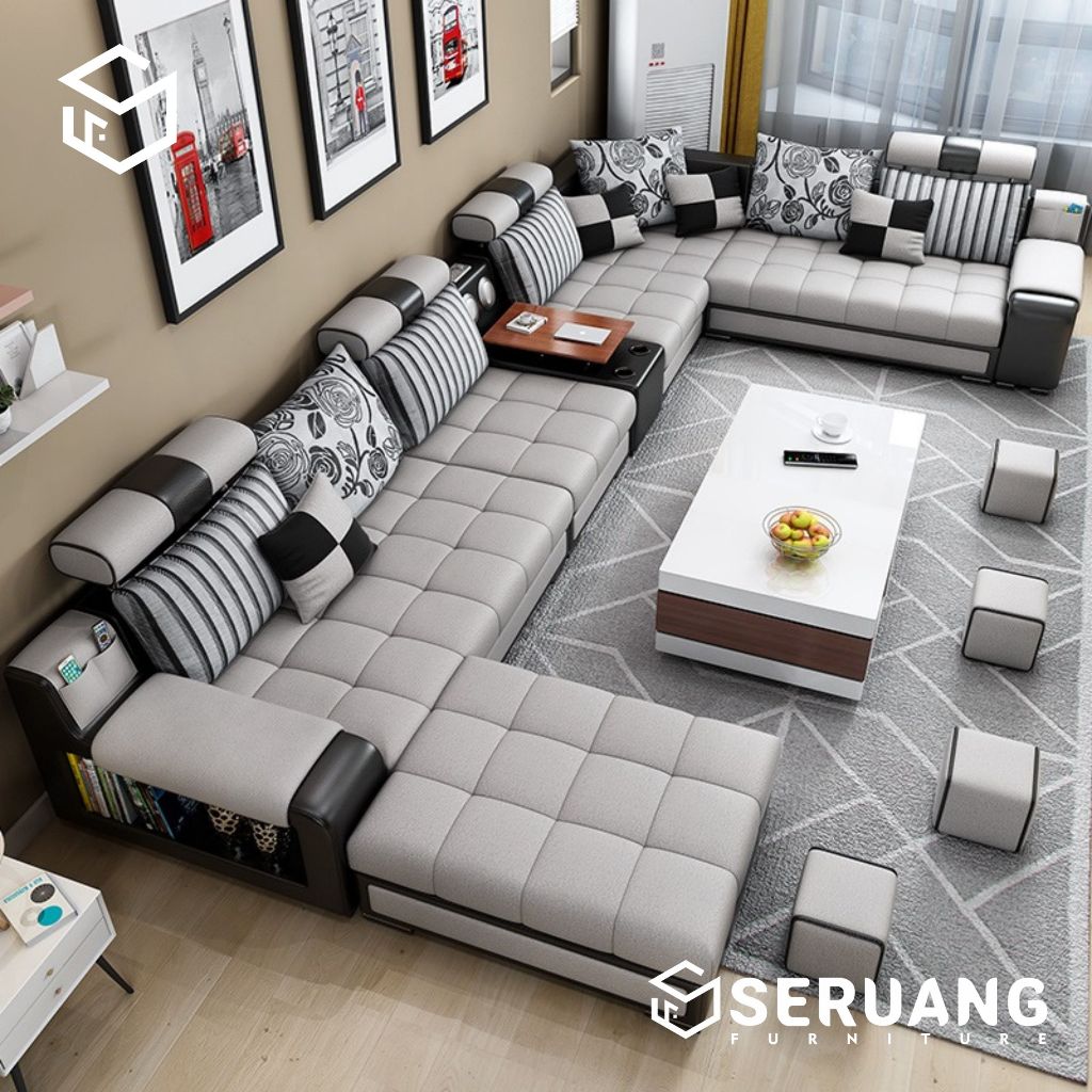 Jual Sofa Letter U dengan Rangka Kayu - Kuat dan Tahan Lama | Shopee ...