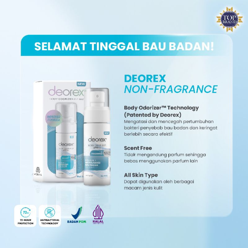 Jual DEOREX BODY ODORIZER SIZE MINI 5ML NON FRAGRANCE/Deodorant mini ...