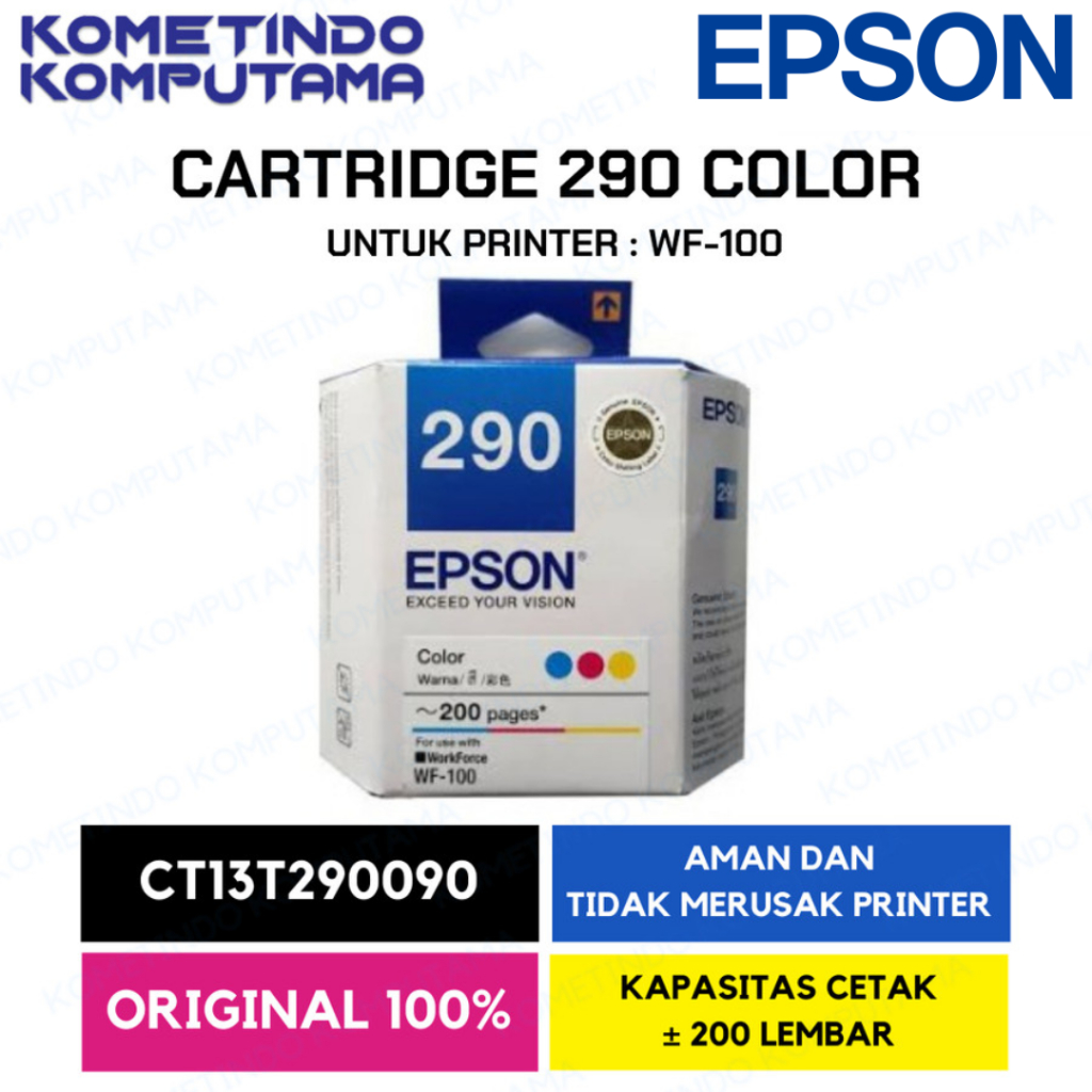 Jual BOX 290 Color WF100 Cartridge Epson Jamin 100% Original Box Katrid ...