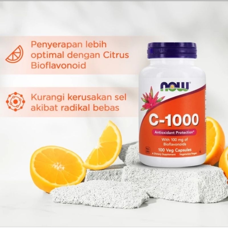 Jual NOW Vitamin C-1000 C1000 100 Capsule - imun daya tahan tubuh ...