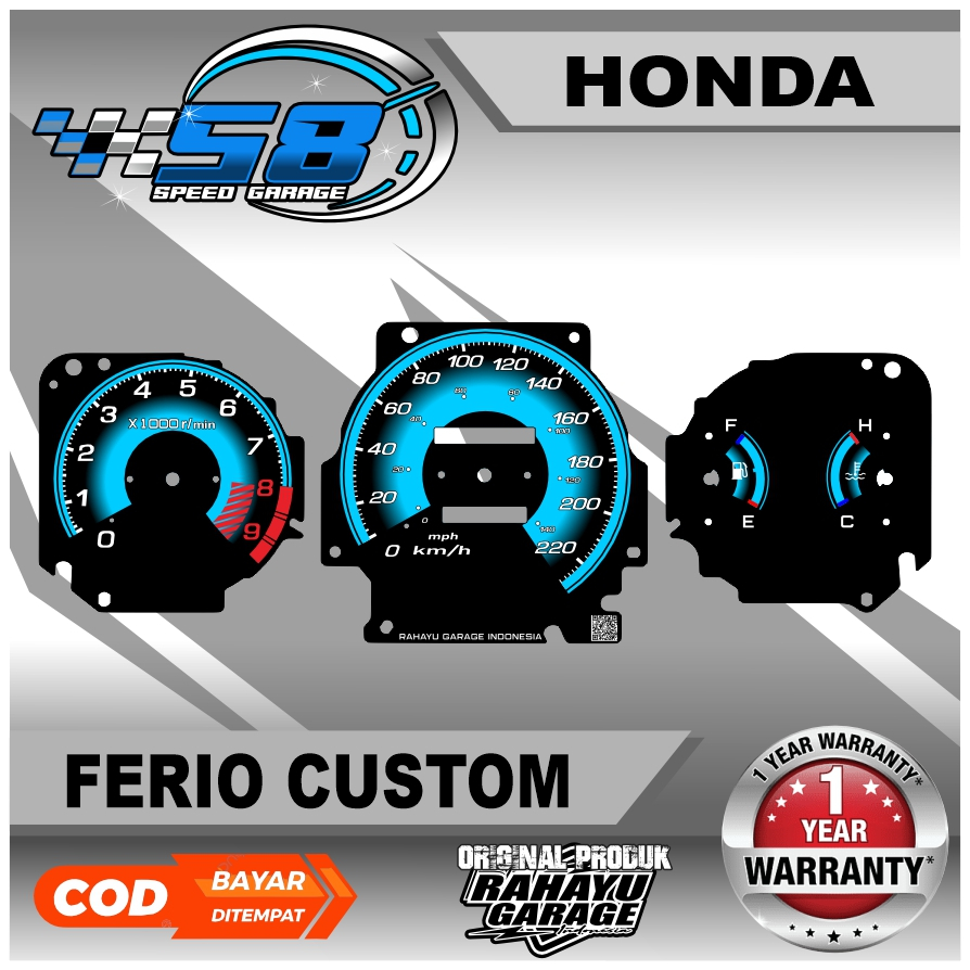Jual PAPAN SPEEDOMETER CUSTOM HONDA CIVIC REPLIKA FERIO SIR,FERIO SI ...