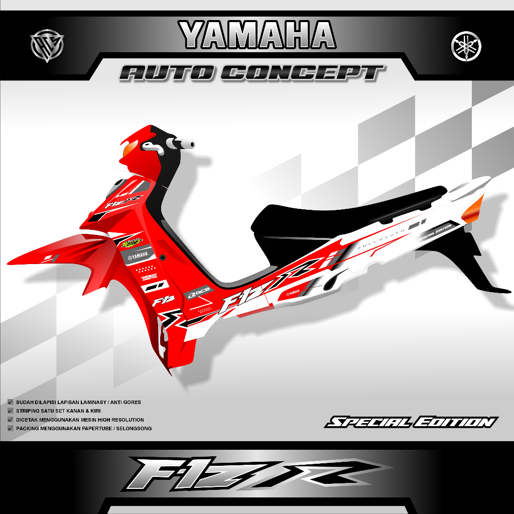 Jual STRIPING FIZR HOLOGRAM STIKER LIS VARIASI MOTOR YAMAHA F1ZR ...