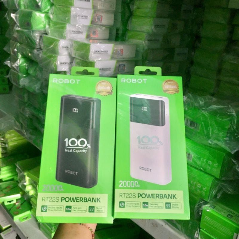 Jual Rp. 215.000 Min Order 3 Pcs // ROBOT RT22S POWERBANK 20000mAh Fast ...