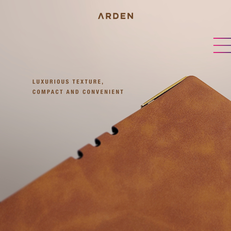 Jual ARDEN Notebook Mocha - Personal Leather Cover Notebook with Pen ...