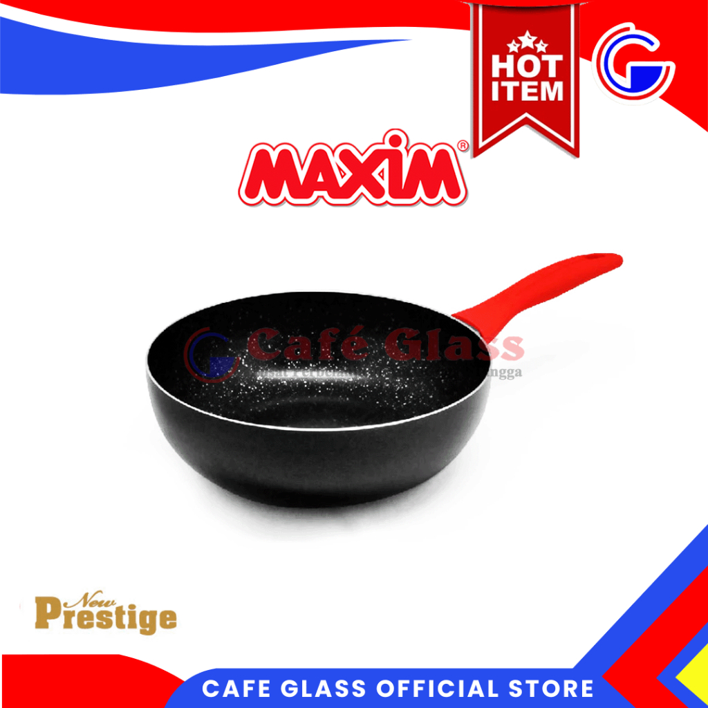 Maxim New Prestige Wajan Penggorengan Teflon Anti Lengket 24Cm Deep Wok