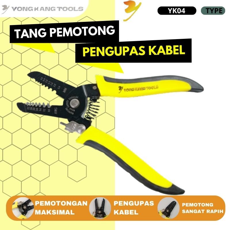 Jual Tang potong Kupas kabel 7inch Wire Stripper Gunting Kupas Kabel ...