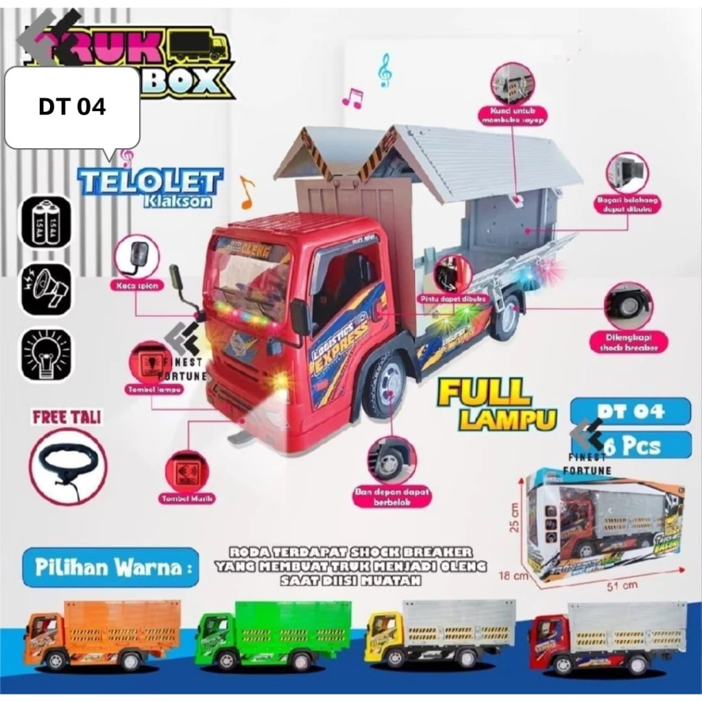 Jual DT 04 MAINAN ANAK TRUCK BOX OLENG JUMBO MUSIK DAN LAMPU / TRUK BOX ...