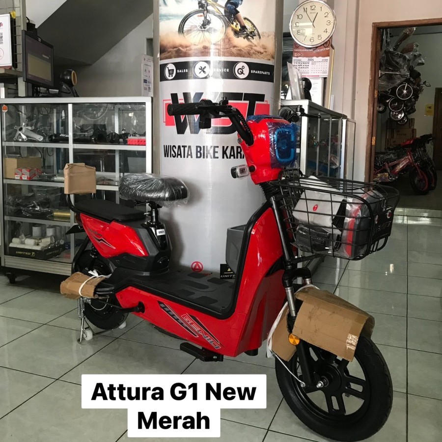SEPEDA LISTRIK GENIO ATTURA G1 BY UNITED BIKE + GRATIS PACKING BUBBLE WRAP