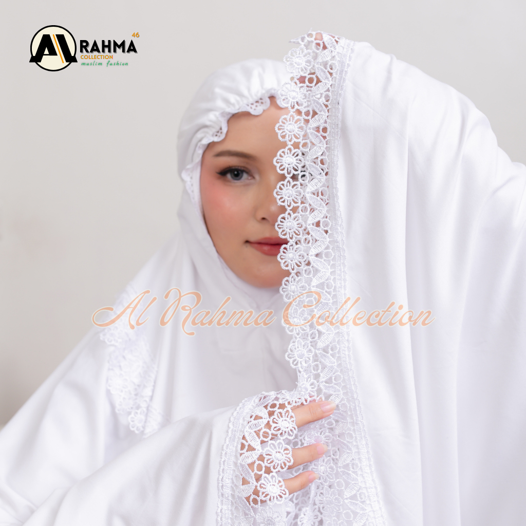 AL RAHMA - Mukena Maisha Dewasa Katun Premium Renda Mewah Mukenah Cantik Elegan
