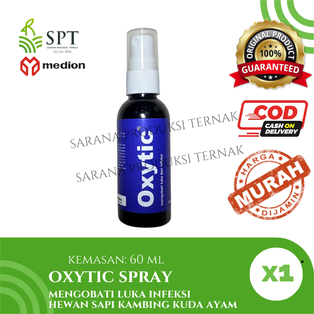 Jual OBAT LUKA INFEKSI HEWAN OXYTIC 60 ML SPRAY MEDION SAPI KAMBING ...