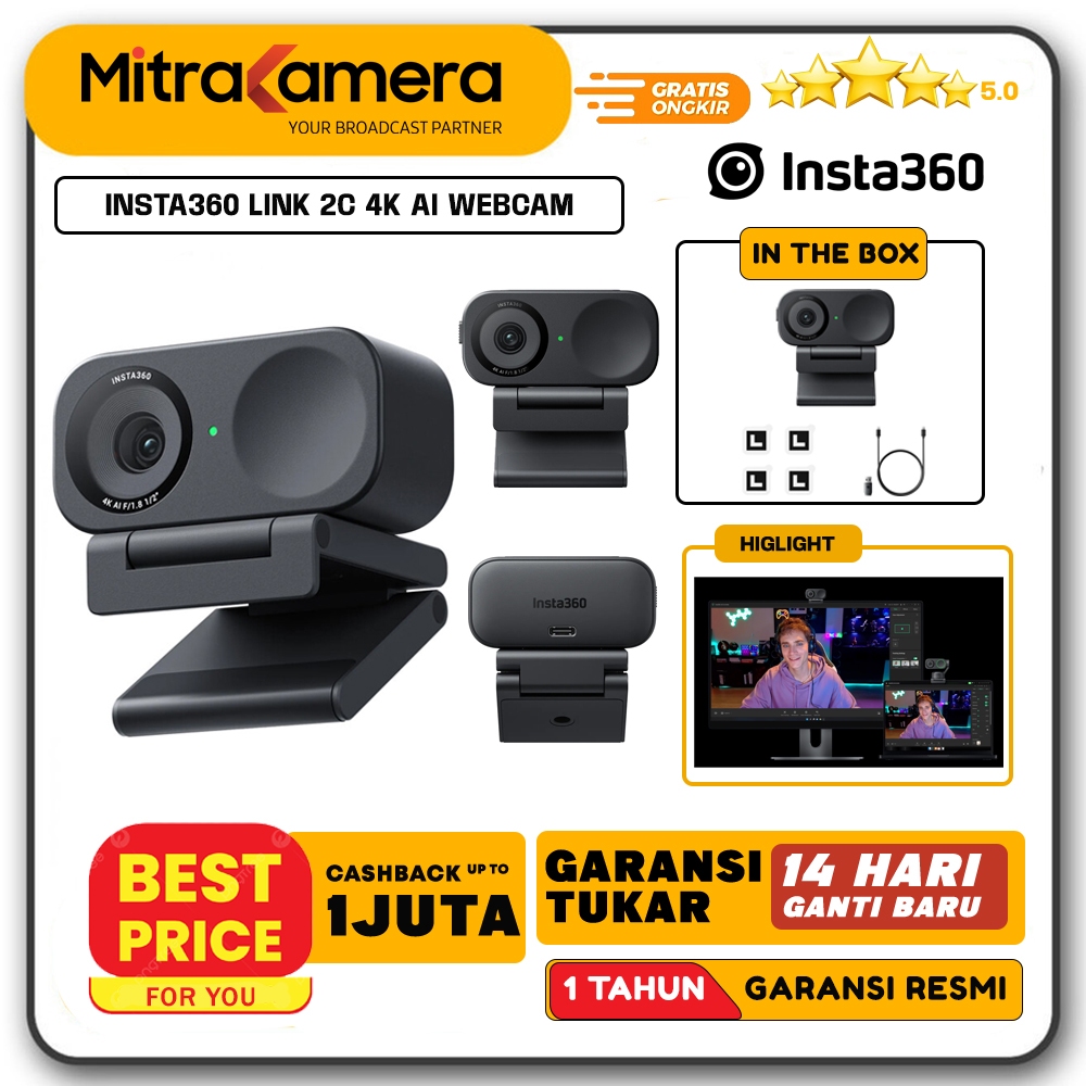 Jual Insta360 Link 2C 4K AI Webcam | Shopee Indonesia