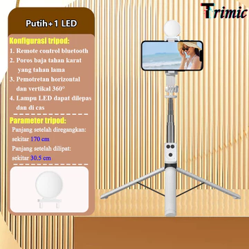 Trimic 170cm Selfie Stick Tongsis Tripod 7 Tombol Bluetooth Remote Control Tongkat Selfie
