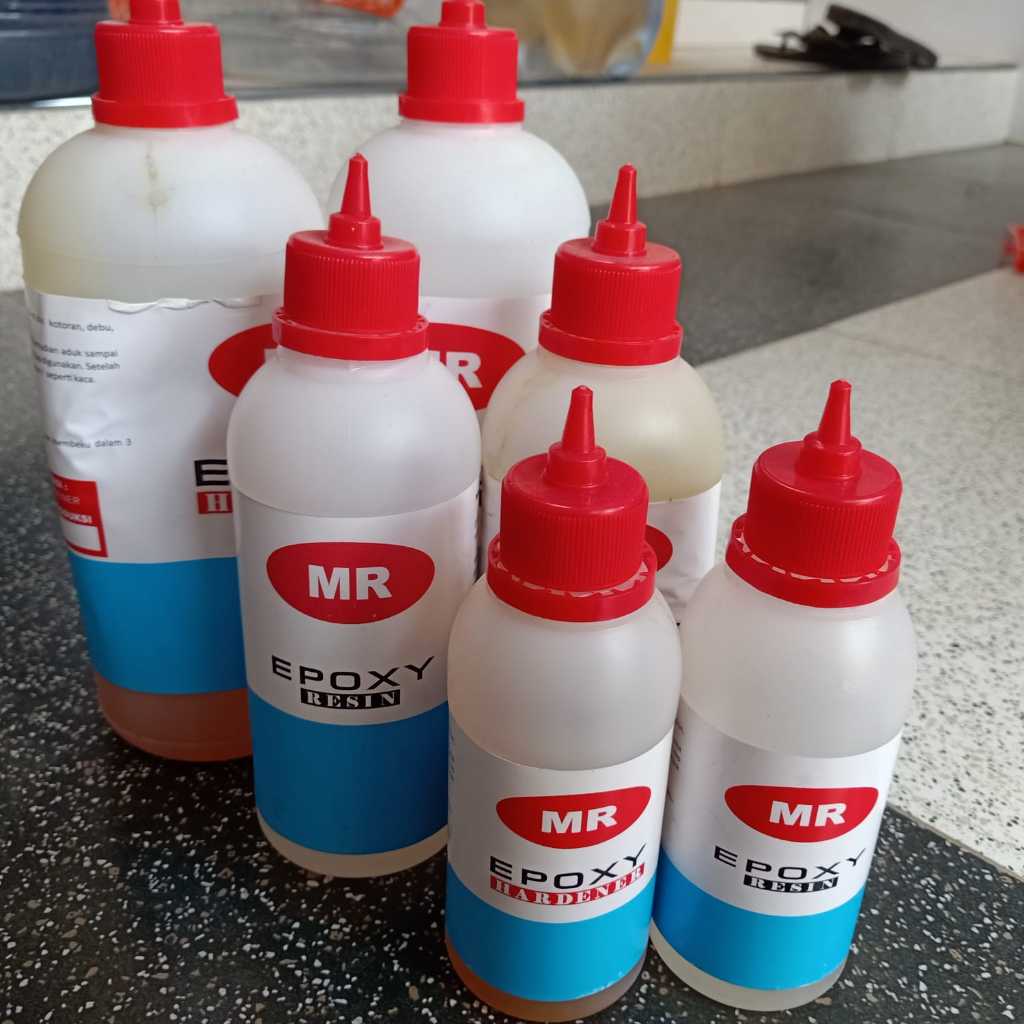 Jual Lem Epoxy Dua komponen Resin + Hardener MR Biru | Shopee Indonesia