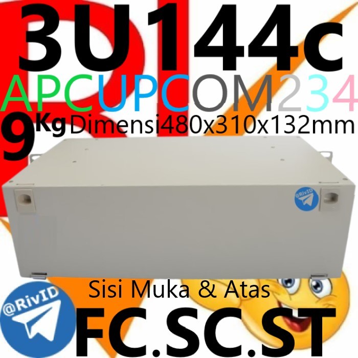 Jual OTB 144c ODF 3U 144 Core SC APC UPC OM2 OM3 OM4 144Core FC ST ...