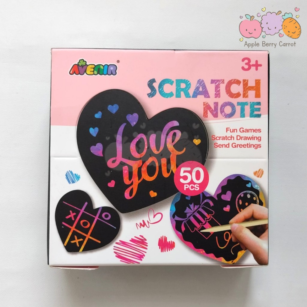 Jual Avenir Heart Scratch note hati bentuk shape drawing notes kertas ...