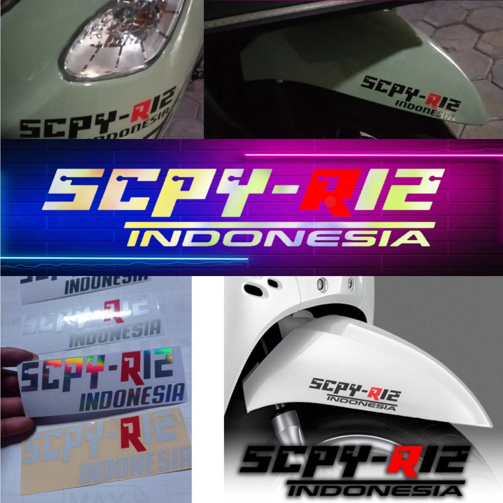 Jual Stiker Cutting SCPY R12 Indonesia Moto Matic Scoopy Kece 3d ...