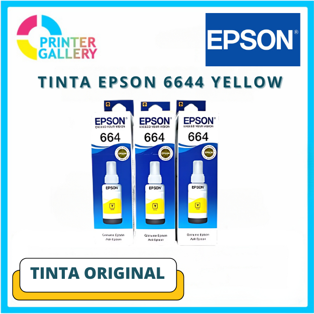 Jual Tinta Printer EPSON 6644 Yellow Kuning Original DUS SEGEL | Shopee ...