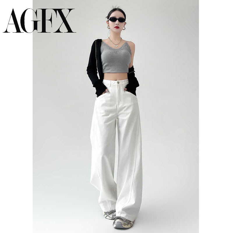 Celana Jeans Wanita Highwaist Model Kulot Losse foto 3