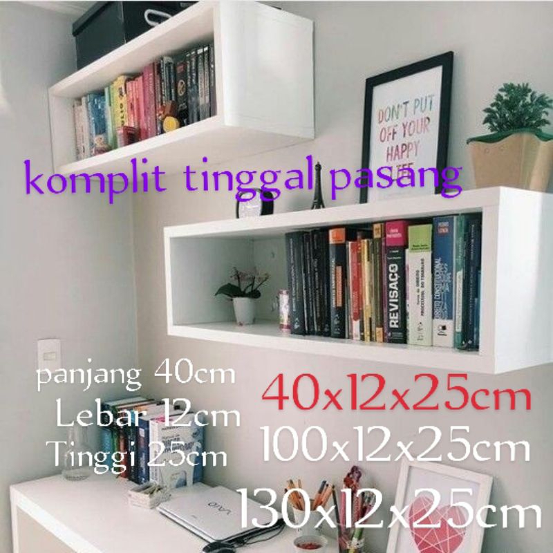Rak Dinding Kubus/Rak Kubus Floating size:Panjang..30.40.50.60.70.80.90.100.110.120.130.140.150cm Lebar 12cm Tinggi 25cm