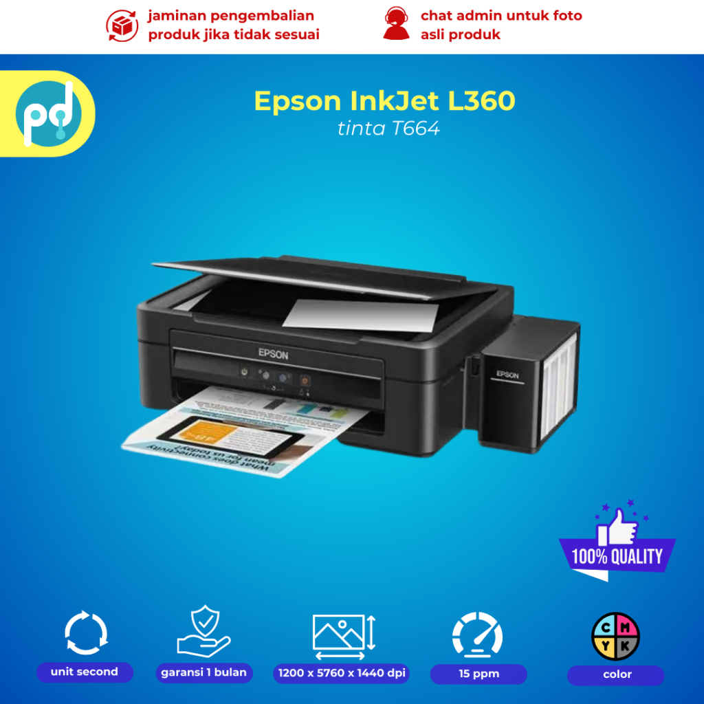 Jual printer inkjet epson l360 scan copy A4 nozzle full | Shopee Indonesia