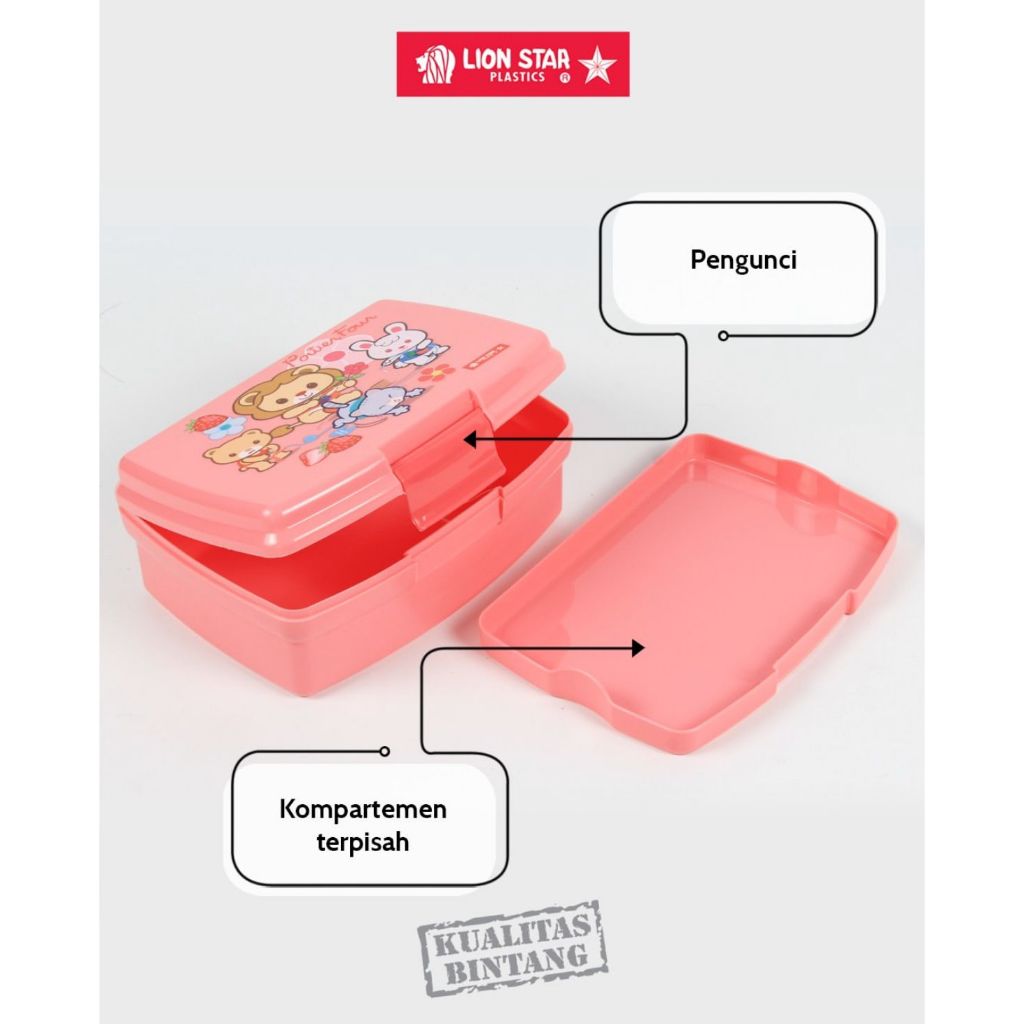 Jual TEPAK MAKAN ANAK/ TEPAK ROTI/ TEPAK BEKAL LION STAR FOLLY BOX 01 ...