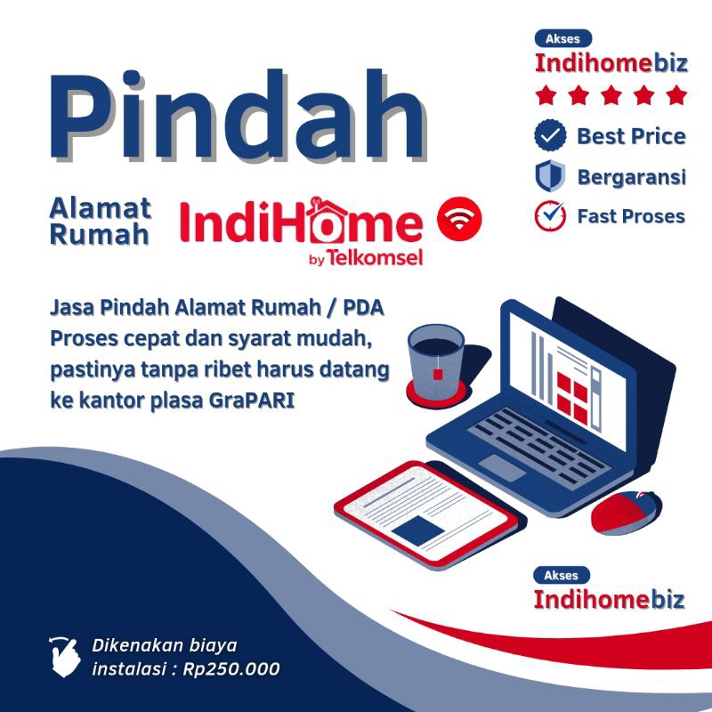 Jual Pindah Alamat Rumah Wifi Indihome PDA Shopee Indonesia