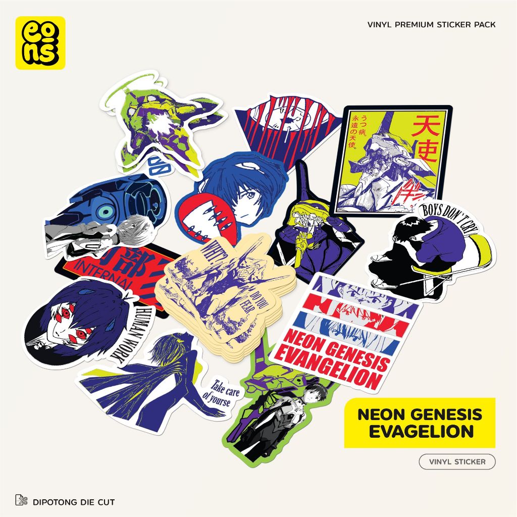 Jual Sticker Neon Genesis Evangelion Bahan Vinyl Waterproof Doff ...
