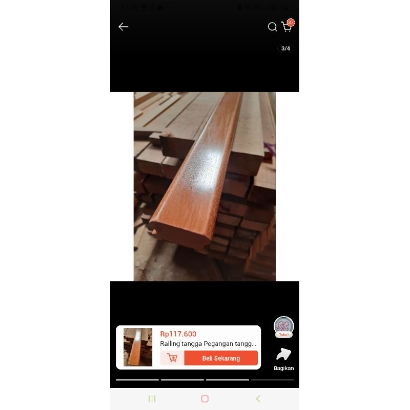 Jual Pesanan 1 btg Railing Kayu Kamper Singkil 4 cm x 6 cm x panjang 3 ...