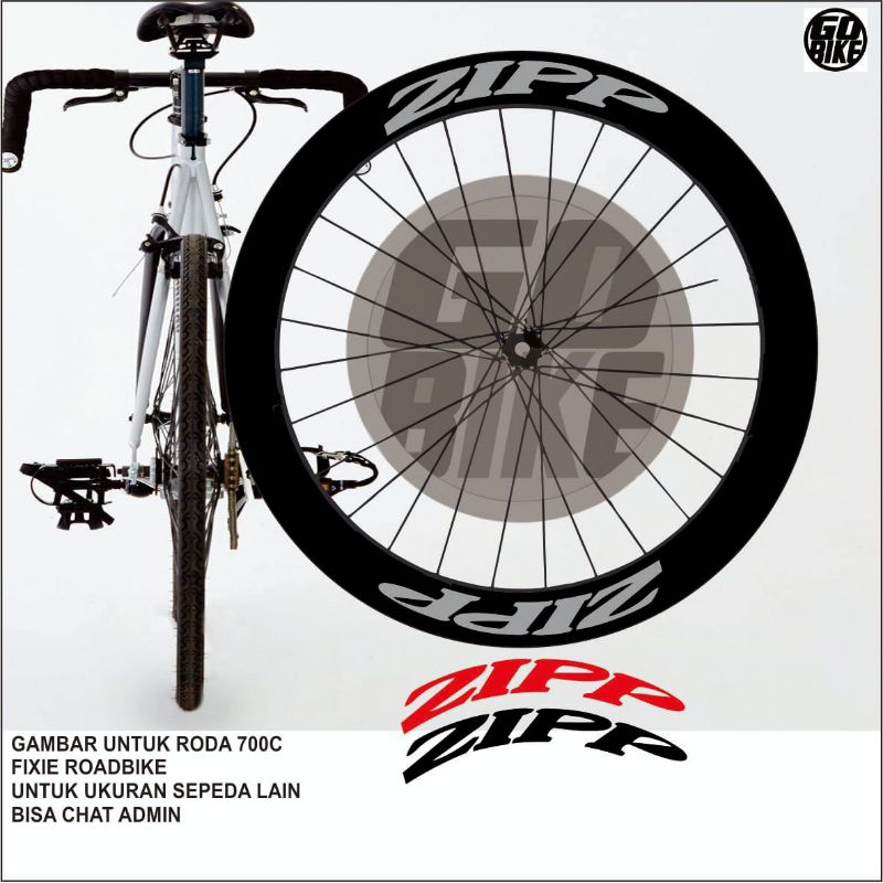 Jual stiker velg sticker rims fixie RB 700c ZIPP | Shopee Indonesia