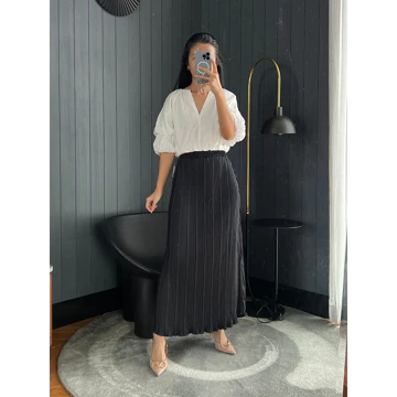 Rok Plisket Payung Wavy Rok Plisket Premium Tebal Rok Panjang Korean Style Pleated Skirts 036