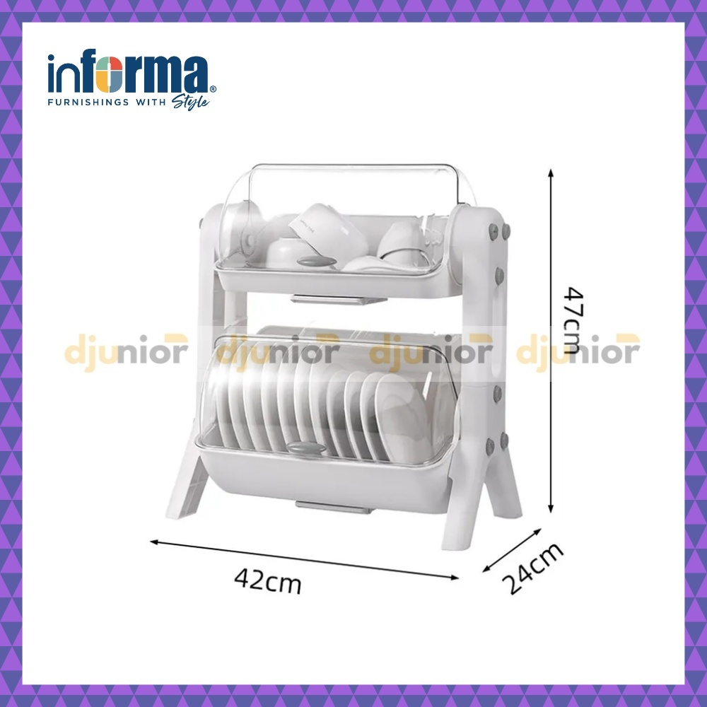 Jual INFORMA - MASCOTT RAK PIRING GELAS 2 TINGKAT / DISH RACK 2 TIER ...