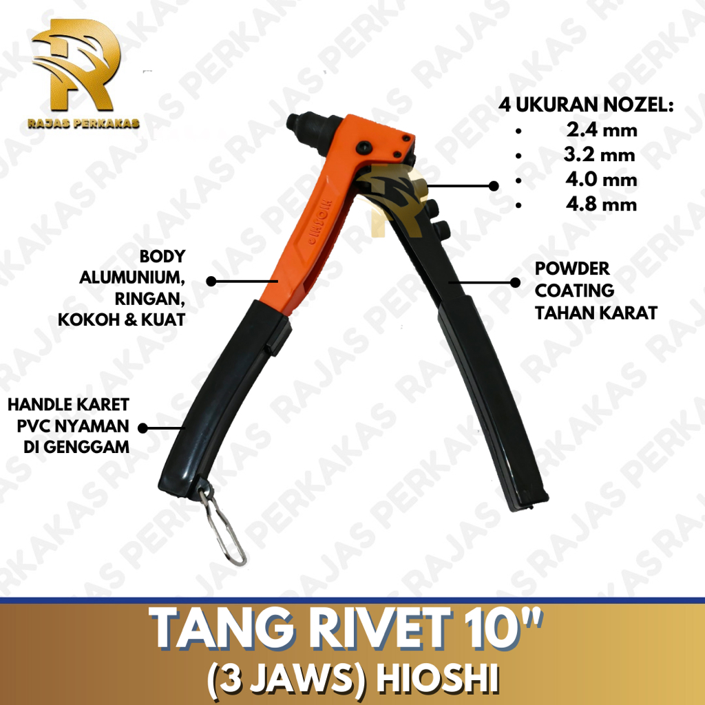 Jual TANG RIVET 10” (SUPER 3 JAWS) HIOSHI | Shopee Indonesia