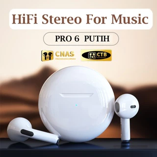 Pro6 TWS Headset Earphone Bluetooth Henset Bloetooth Wireless Sport Handsfree Bt Earbuds