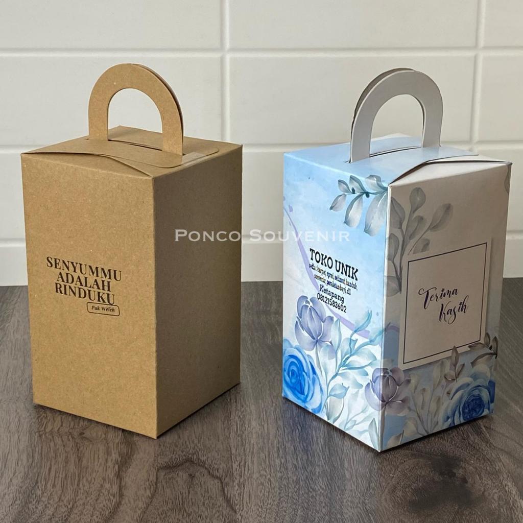 Jual 100 Pcs + Sablon Box Tenteng Motif Kemasan Botol/ Gelas Shell 9.5 ...