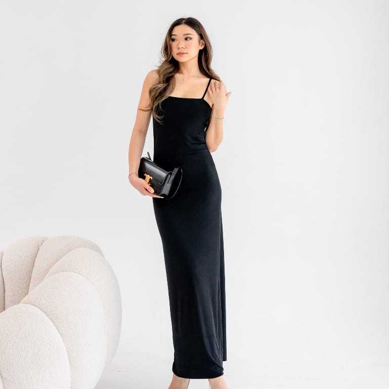 Black Maxi Tank Top Long Maxi Dress ASOS DESIGN Ribbed Tank Maxi
