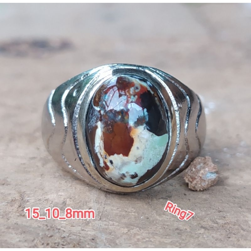 Jual batu akik cincin pancawarna garut clasik material edong ...