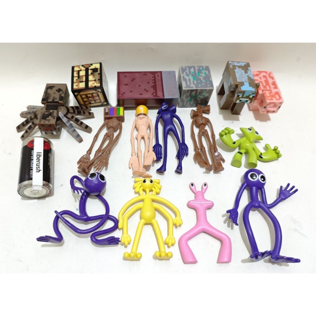 Jual recast figure rainbow friends set character miniature , siren head ...