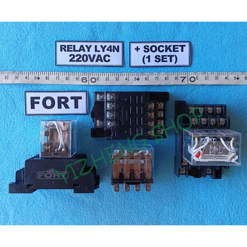 Jual Relay LY4N 220VAC + SOCKET FORT | Shopee Indonesia