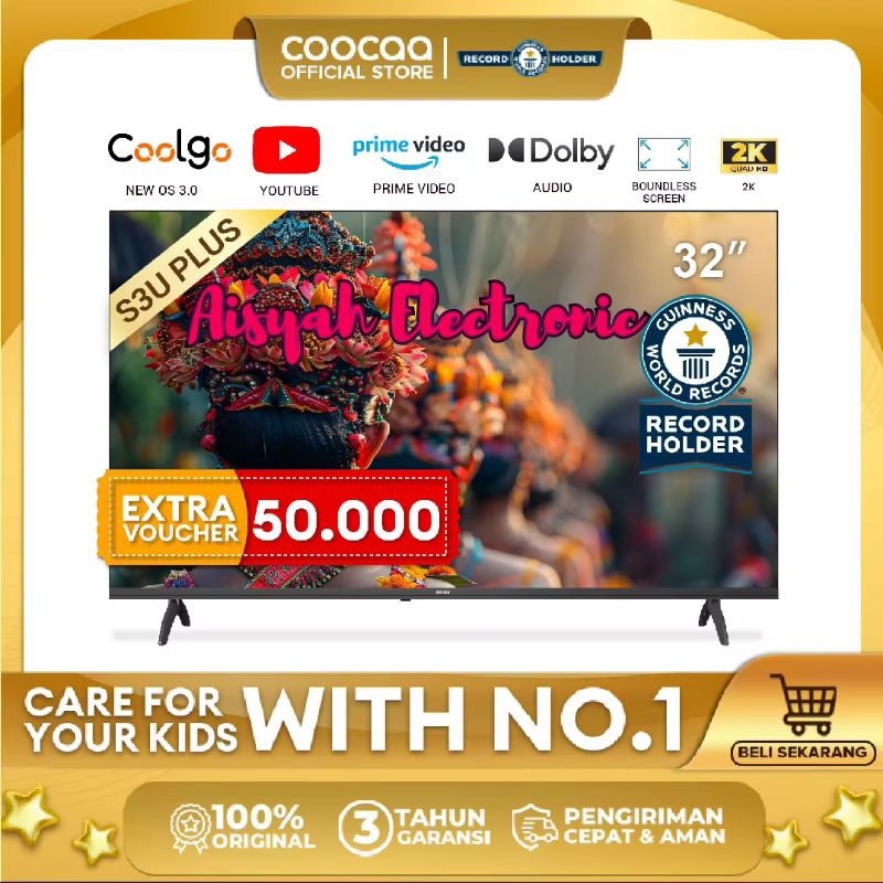 SMART TV COOCAA 32 INCH DIGITAL TV GARANSI 3 TAHUN (32S3U)