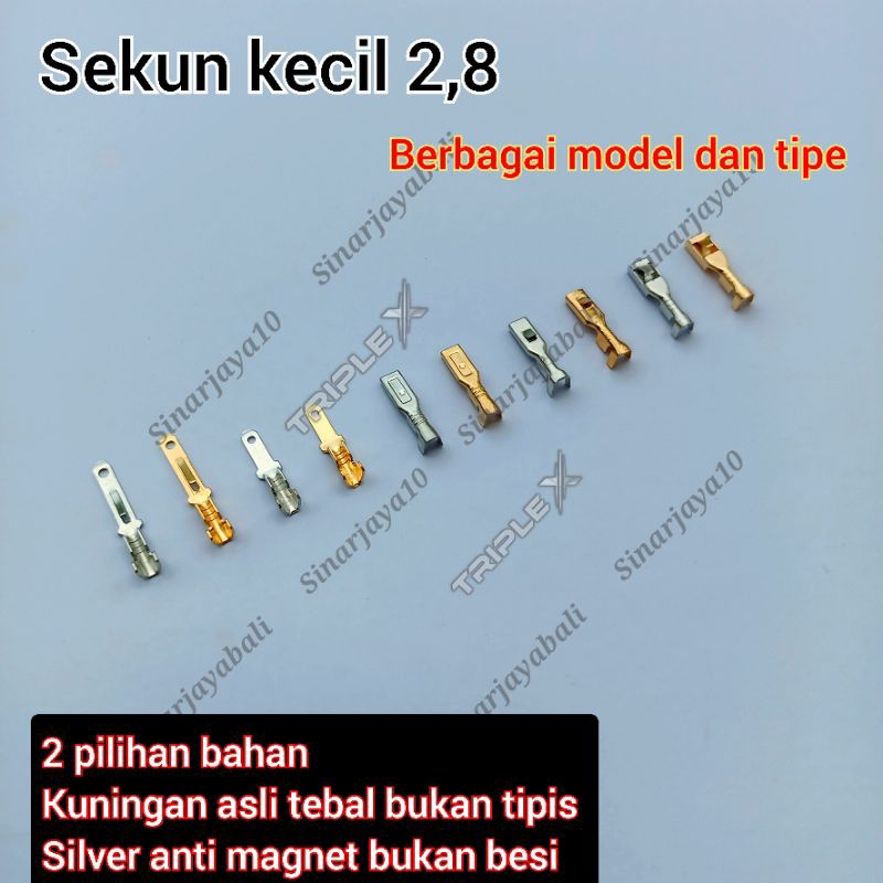 Jual skun kecil 2,8 sekun terminal pipih pin konektor 2.8 gepeng kabel ...